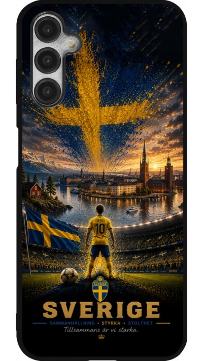 Samsung Galaxy A14 5G Case Hülle - Silikon schwarz Fussball Schweden splash 2026