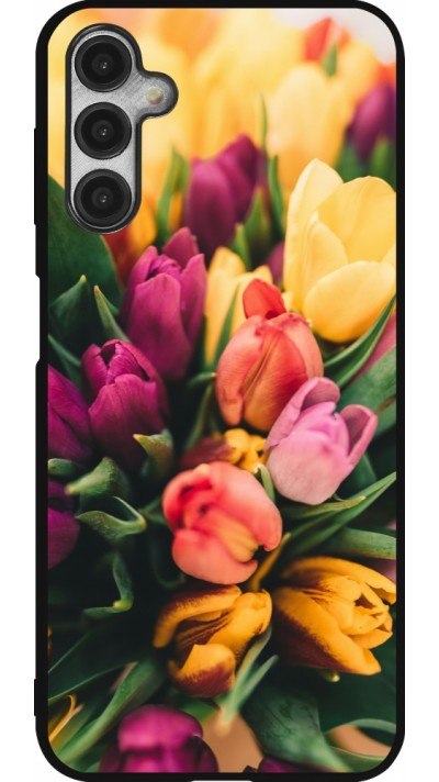 Samsung Galaxy A14 5G Case Hülle - Silikon schwarz Bouquet of tulips 2026