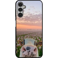 Samsung Galaxy A14 5G Case Hülle - Silikon schwarz Cow with tulips 2026