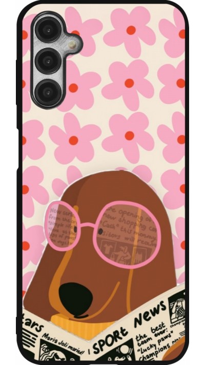 Samsung Galaxy A14 5G Case Hülle - Silikon schwarz Dog with newspaper 2026