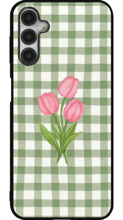 Samsung Galaxy A14 5G Case Hülle - Silikon schwarz Green vichy tulips 2026
