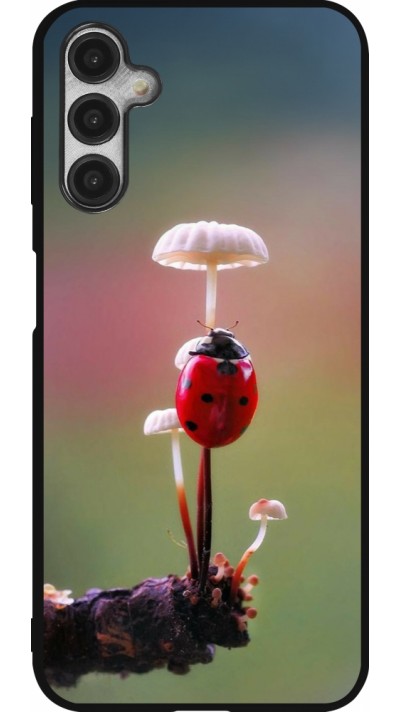Samsung Galaxy A14 5G Case Hülle - Silikon schwarz Ladybird on a mushroom 2026