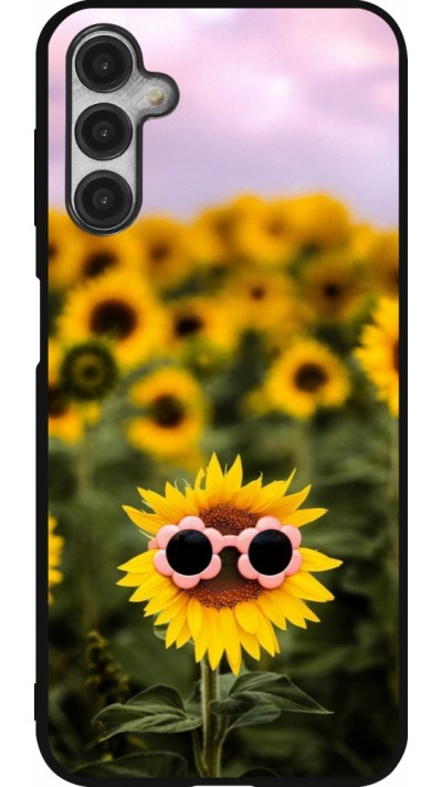 Samsung Galaxy A14 5G Case Hülle - Silikon schwarz Sunflower with glasses 2026