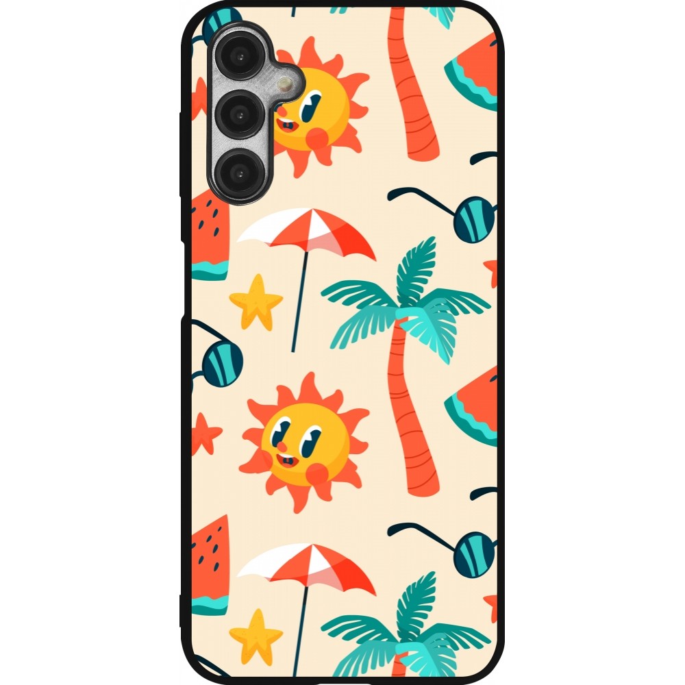 Samsung Galaxy A14 5G Case Hülle - Silikon schwarz Summer 2025 Pattern soleil
