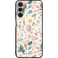 Samsung Galaxy A14 5G Case Hülle - Silikon schwarz Sommer Pink Muster