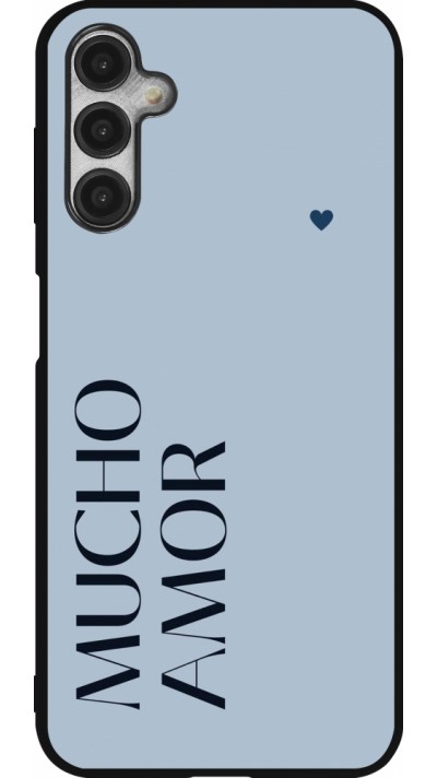Samsung Galaxy A14 5G Case Hülle - Silikon schwarz Valentine 2024 mucho amor azul