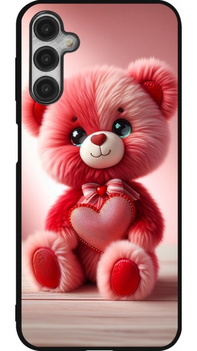Samsung Galaxy A14 5G Case Hülle - Silikon schwarz Valentin 2024 Rosaroter Teddybär