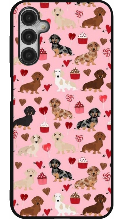 Samsung Galaxy A14 5G Case Hülle - Silikon schwarz Valentine 2024 puppy love
