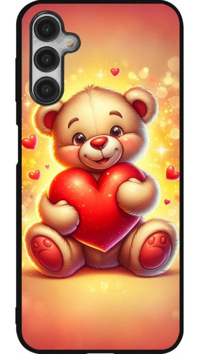 Samsung Galaxy A14 5G Case Hülle - Silikon schwarz Valentin 2024 Teddy Liebe