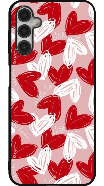 Samsung Galaxy A14 5G Case Hülle - Silikon schwarz Valentine 2024 with love heart