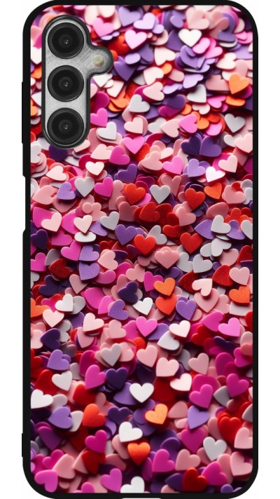 Coque Samsung Galaxy A14 5G - Silicone rigide noir Valentine 2025 Confetti