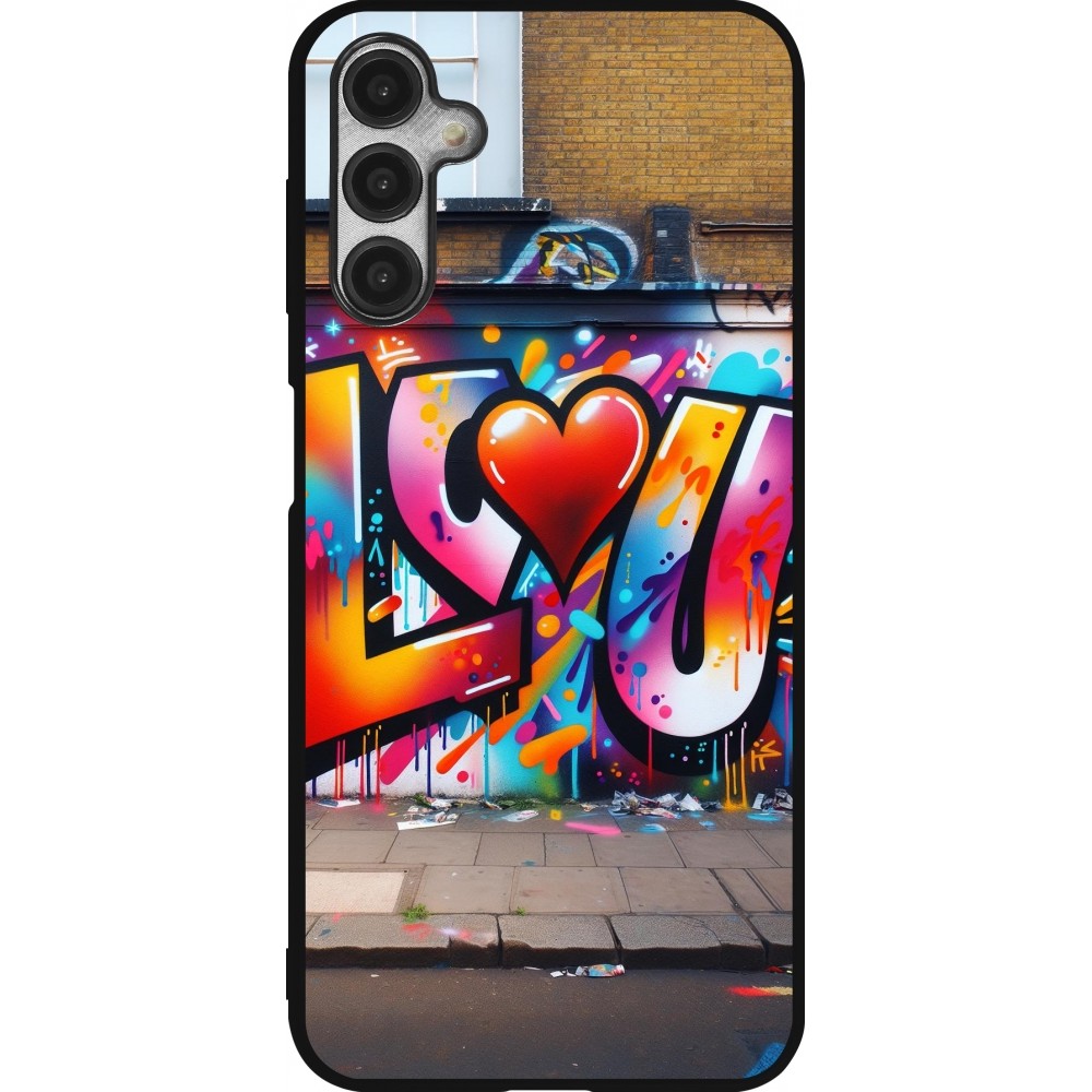 Samsung Galaxy A14 5G Case Hülle - Silikon schwarz Valentin 2025 Liebe U Tag