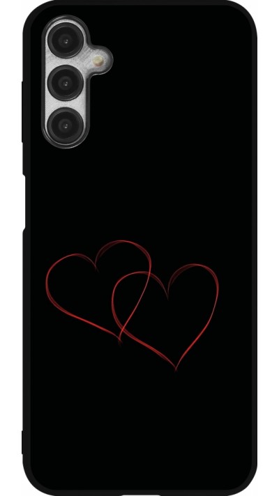 Samsung Galaxy A14 5G Case Hülle - Silikon schwarz Valentine 2023 attached heart