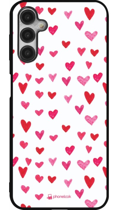 Samsung Galaxy A14 5G Case Hülle - Silikon schwarz Valentine 2022 Many pink hearts