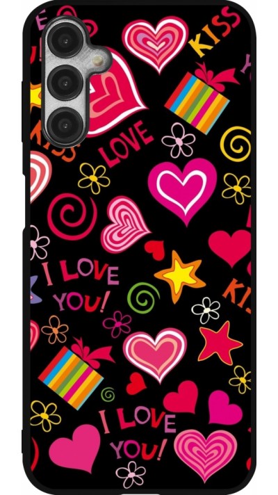 Samsung Galaxy A14 5G Case Hülle - Silikon schwarz Valentine 2023 love symbols
