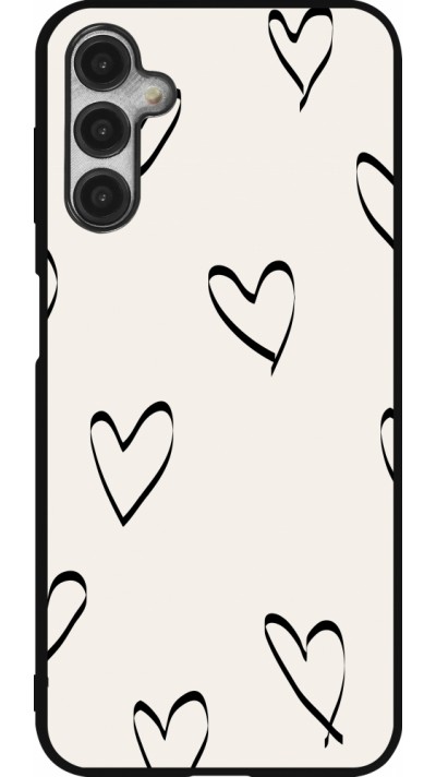 Samsung Galaxy A14 5G Case Hülle - Silikon schwarz Valentine 2023 minimalist hearts