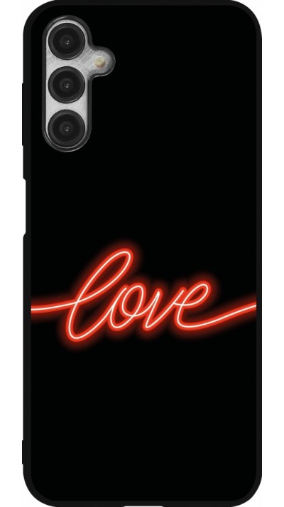 Samsung Galaxy A14 5G Case Hülle - Silikon schwarz Valentine 2023 neon love