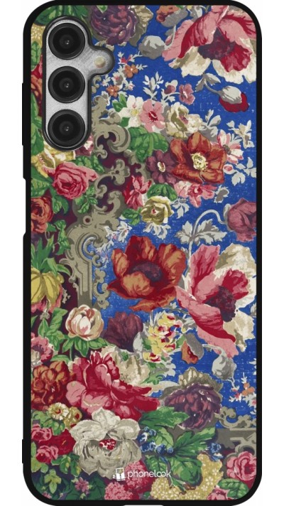 Samsung Galaxy A14 5G Case Hülle - Silikon schwarz Vintage Art Flowers
