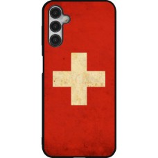 Samsung Galaxy A14 5G Case Hülle - Silikon schwarz Vintage Flag SWISS