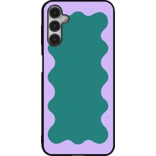 Samsung Galaxy A14 5G Case Hülle - Silikon schwarz Wavy Rectangle Green Purple