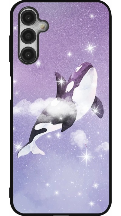 Samsung Galaxy A14 5G Case Hülle - Silikon schwarz Whale in sparking stars
