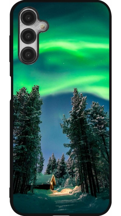 Samsung Galaxy A14 5G Case Hülle - Silikon schwarz Winter 22 Northern Lights