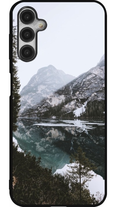 Samsung Galaxy A14 5G Case Hülle - Silikon schwarz Winter 22 snowy mountain and lake