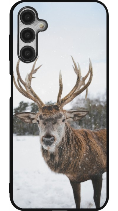 Samsung Galaxy A14 5G Case Hülle - Silikon schwarz Winter 25 Winter reindeer