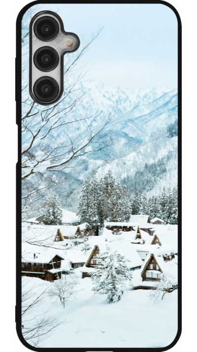 Samsung Galaxy A14 5G Case Hülle - Silikon schwarz Winter 25 Winter snowy landscape