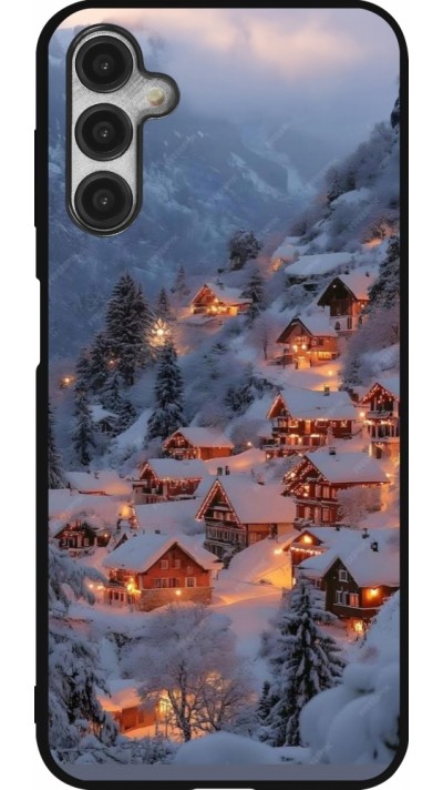 Samsung Galaxy A14 5G Case Hülle - Silikon schwarz Winter 25 Winter snowy village