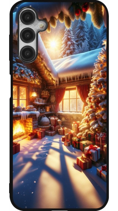 Samsung Galaxy A14 5G Case Hülle - Silikon schwarz Weihnachten Chalet Feerie