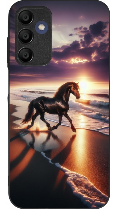 Samsung Galaxy A15 Case Hülle - Silikon schwarz Pferd majestätisch Strand