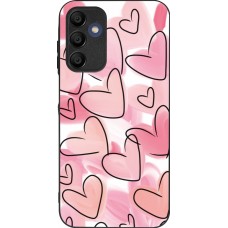 Samsung Galaxy A15 Case Hülle - Silikon schwarz Easter 2023 pink hearts