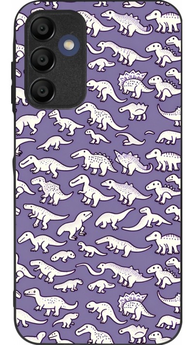 Samsung Galaxy A15 Case Hülle - Silikon schwarz Mini-Dino-Muster violett