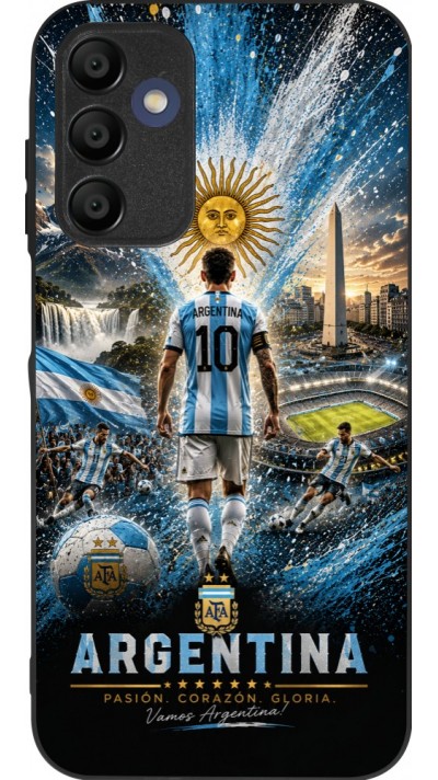Samsung Galaxy A15 Case Hülle - Silikon schwarz Fussball Argentinien splash 2026