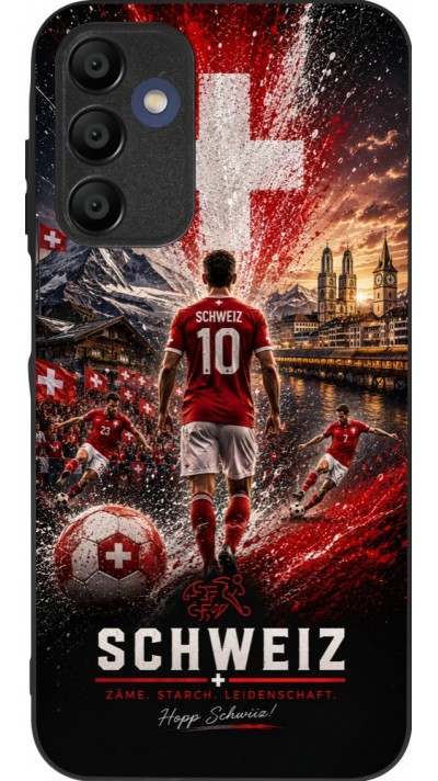 Samsung Galaxy A15 Case Hülle - Silikon schwarz Fussball Schweiz splash 2026