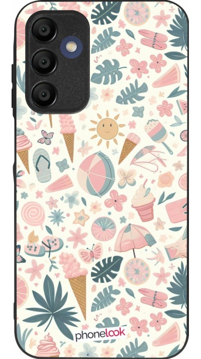 Samsung Galaxy A15 Case Hülle - Silikon schwarz Sommer Pink Muster