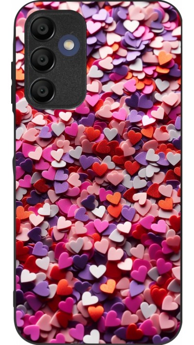 Samsung Galaxy A15 Case Hülle - Silikon schwarz Valentin 2025 Konfetti