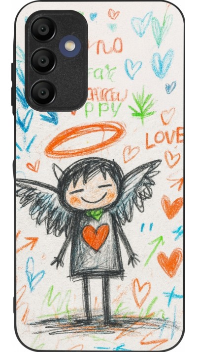 Coque Samsung Galaxy A16 - Silicone rigide noir Little Angel Sketch Love