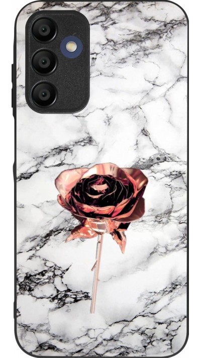Samsung Galaxy A16 Case Hülle - Silikon schwarz Marble Rose Gold