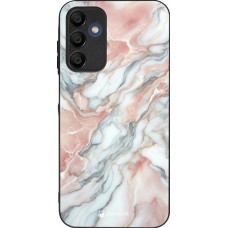 Samsung Galaxy A16 Case Hülle - Silikon schwarz Rosa Leuchtender Marmor