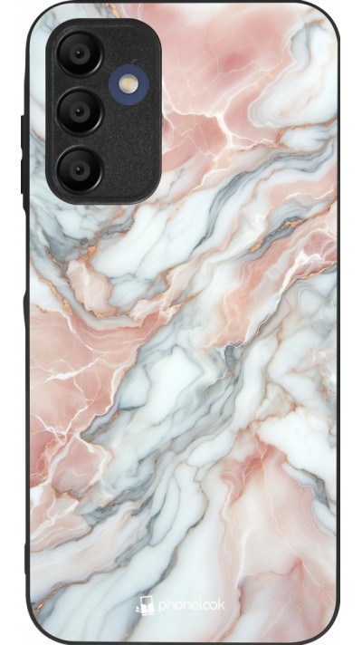 Samsung Galaxy A16 Case Hülle - Silikon schwarz Rosa Leuchtender Marmor