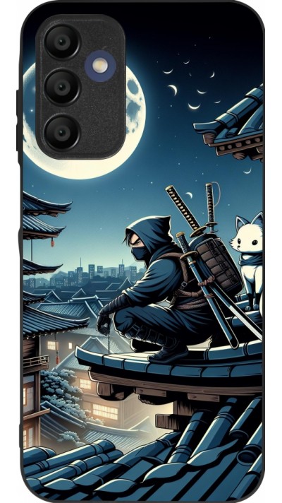 Samsung Galaxy A16 Case Hülle - Silikon schwarz Ninja unter dem Mond