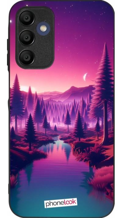 Samsung Galaxy A16 Case Hülle - Silikon schwarz Lila-rosa Landschaft
