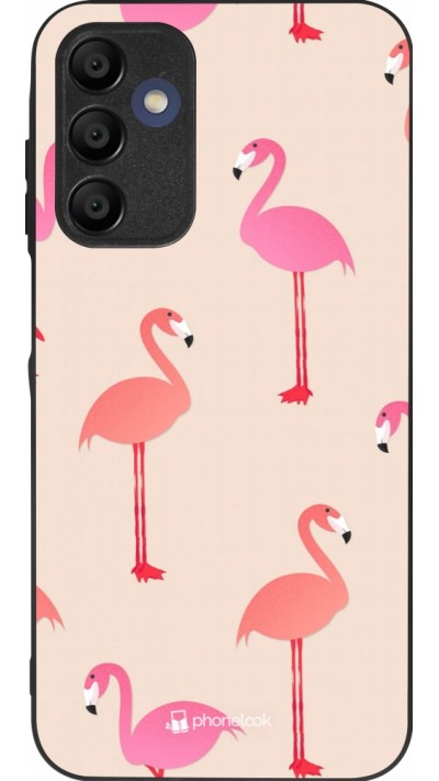 Samsung Galaxy A16 Case Hülle - Silikon schwarz Pink Flamingos Pattern