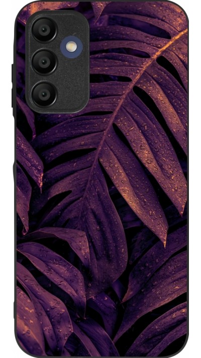 Samsung Galaxy A16 Case Hülle - Silikon schwarz Purple Light Leaves