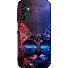 Samsung Galaxy A16 Case Hülle - Silikon schwarz Red Blue Cat Glasses