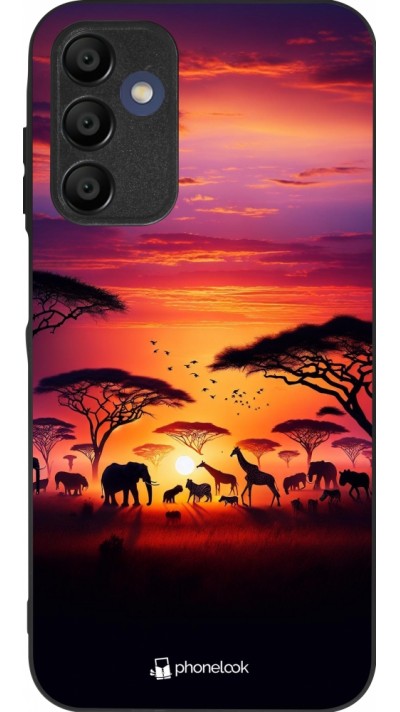 Samsung Galaxy A16 Case Hülle - Silikon schwarz Safari Sonnenuntergang Wildtiere