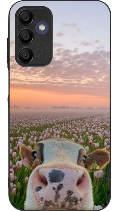 Samsung Galaxy A16 Case Hülle - Silikon schwarz Cow with tulips 2026