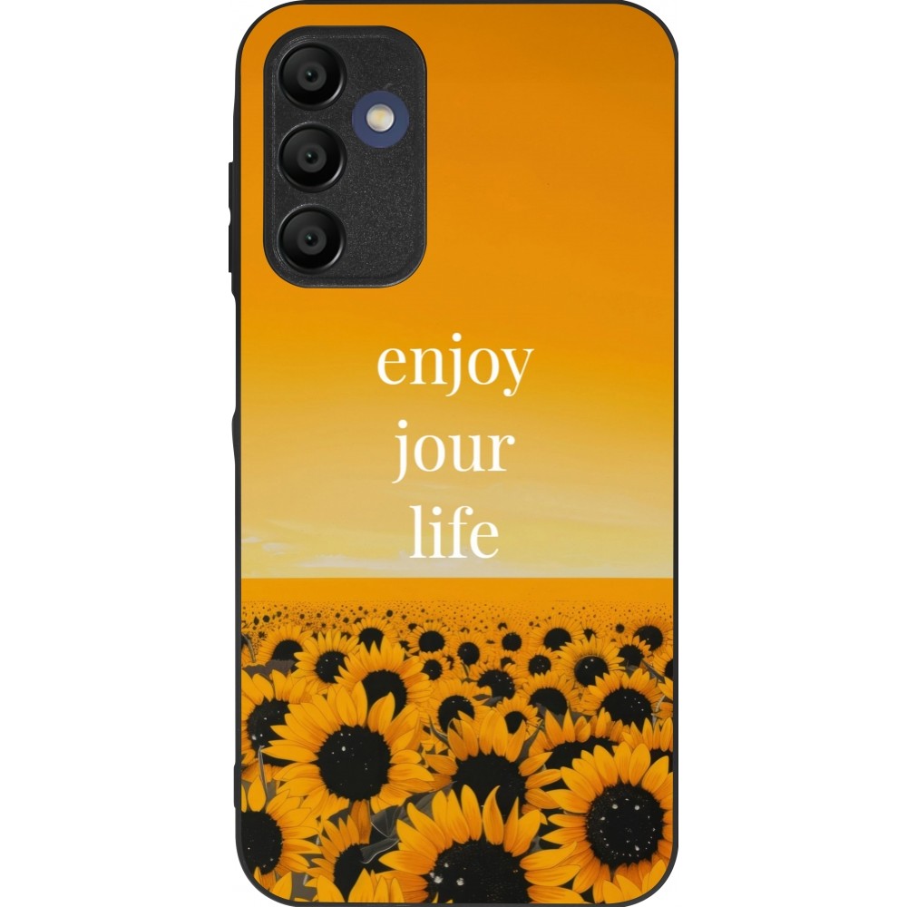 Samsung Galaxy A16 Case Hülle - Silikon schwarz Summer 2025 Enjoy your life
